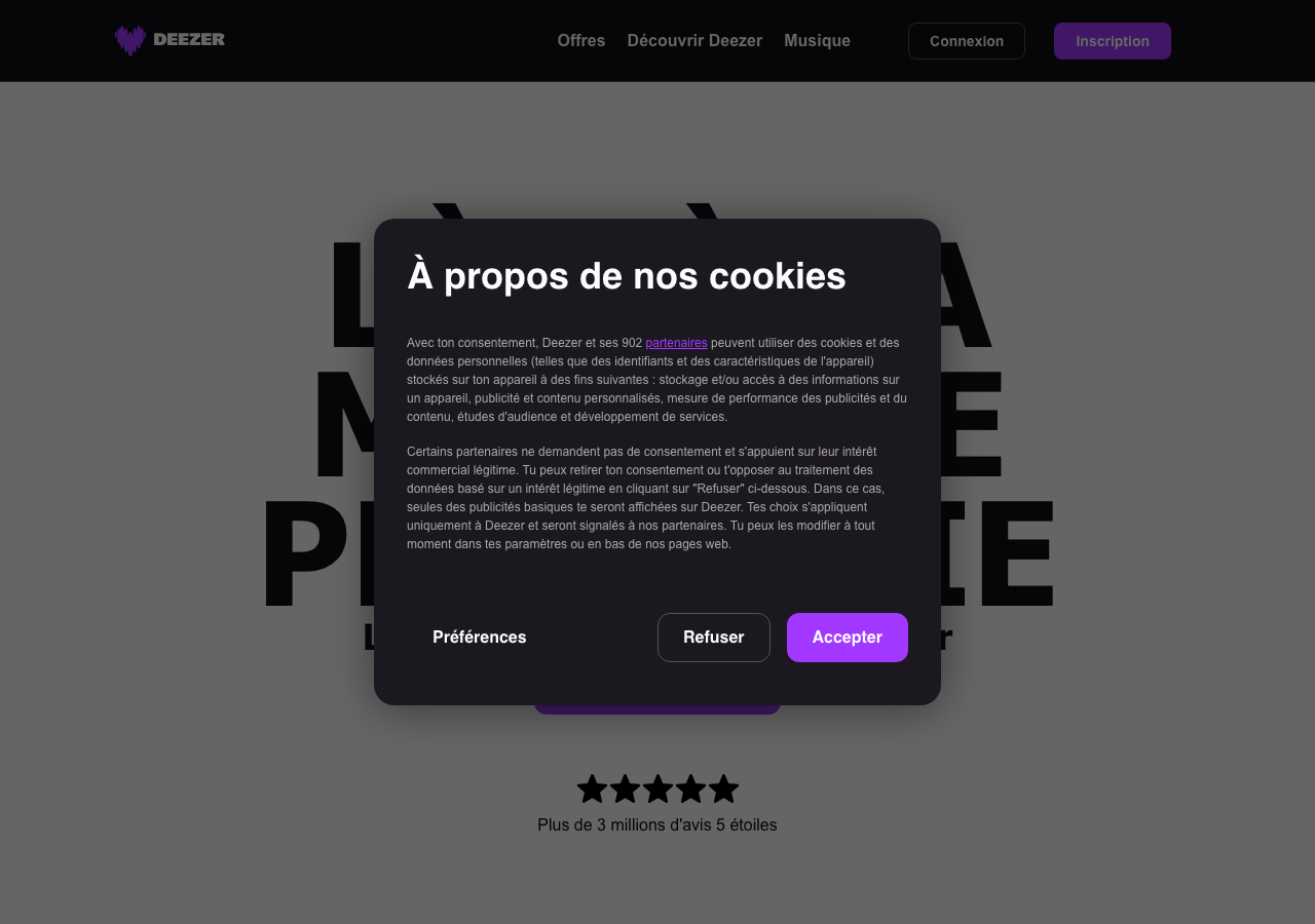 Consent modal screenshot