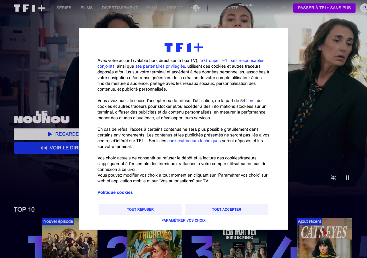 Consent modal screenshot